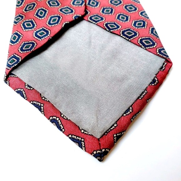 Maison Blanche Italian Diamond Pattern Silk Tie - Picture 5 of 8